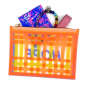 Preview: Lightree Pouch Hope, neon Streifen in blau und gelb, Zipp Verschluss, Rueckseite